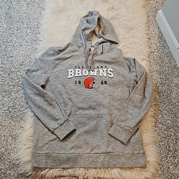 NFL Cleveland Browns Grey Team Hoodie Sweatshirt - Picture 1 of 8